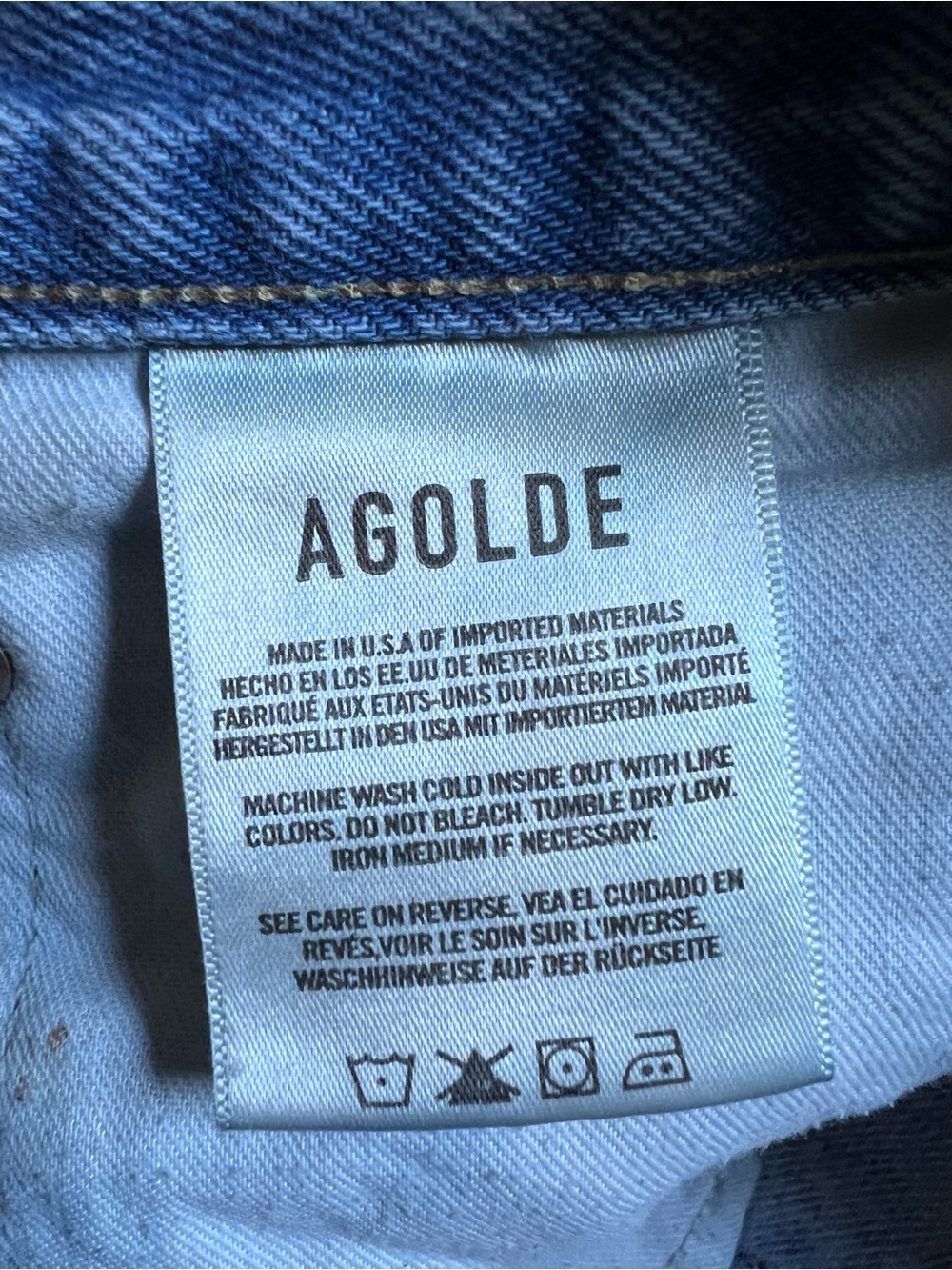 AGOLDE 90s Mid Rise Loose Fit Distressed Jeans in Fall Out Light Wash Size 27 - Picture 6 of 10